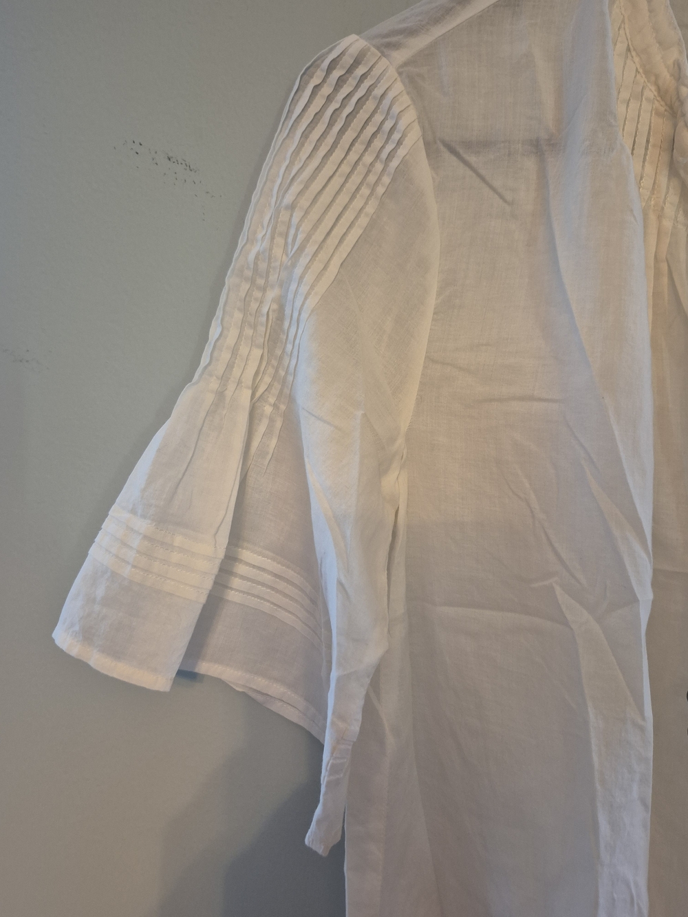MADEWELL White Pintuck Peasant Blouse SZ SMALL - Picture 5 of 7
